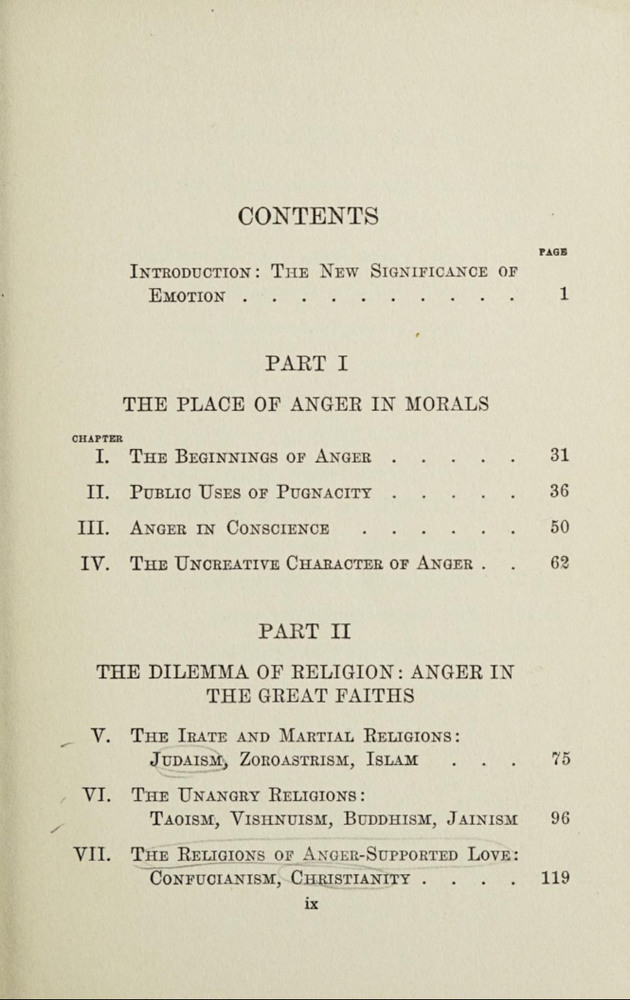 Anger: its religious and moral significance table of contents Anger: its religious and moral significance table of contents